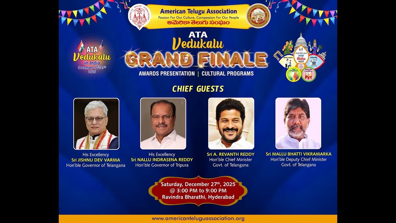 ATA Vedukalu Grand Finale India 2025 || 27th Dec 2025 || at 3:00pm || Live