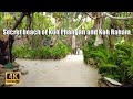 Amazing secret beach of koh phangan and koh raham  virtual walking tour  streets of thailand 2021