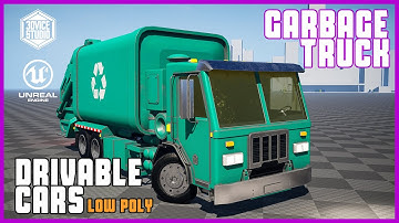 UE Drivable Cars Garbage Truck  | GameDev Asset / Unreal Engine / FAB / Videogame