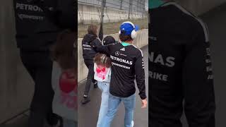 Kimi Antonelli arrives with his sister on Qualy day in Zandvoort
