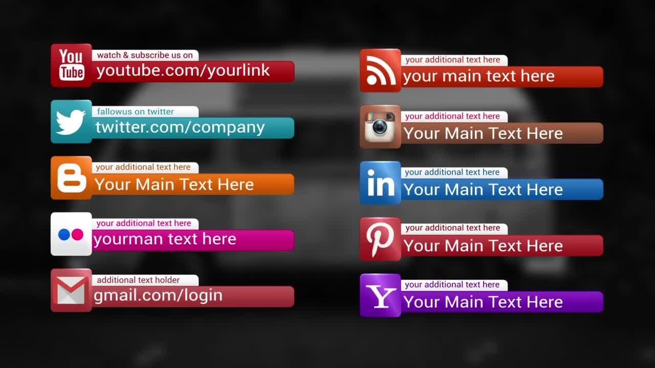 Social Media Lower Thirds After Effects Template Free Download