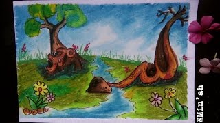 CARA MENGGAMBAR KALIGRAFI KONTEMPORER SEDERHANA DENGAN CRAYON