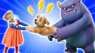 Baby Puppy Was Taken By An Alien Or Monster? Wholesome Family Moments Hokie Pokie Kids