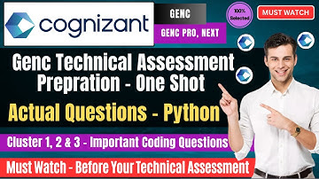 🔥Cognizant GenC Technical Assessment | Actual Questions | Python & Coding Questions Full Prepration