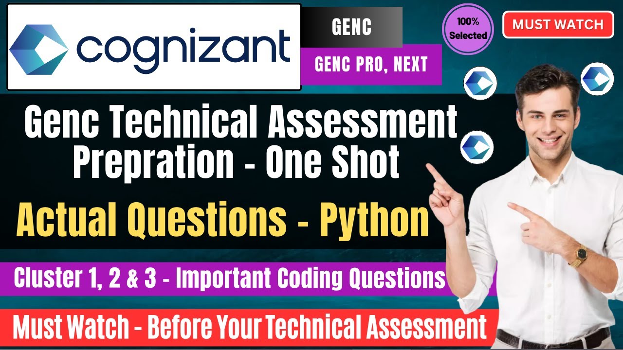 🔥Техническая оценка Cognizant GenC | Актуальные вопросы | Вопросы по Python и программированию. П...