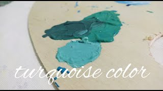 اساسيات الرسم: استخراج لون التركواز ✔️🖌️🏝️ how to make turquois color