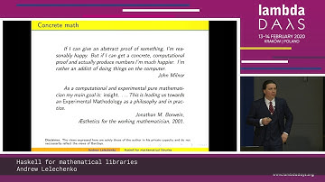 Andrew Lelechenko - Haskell for mathematical libraries - Lambda Days 2020