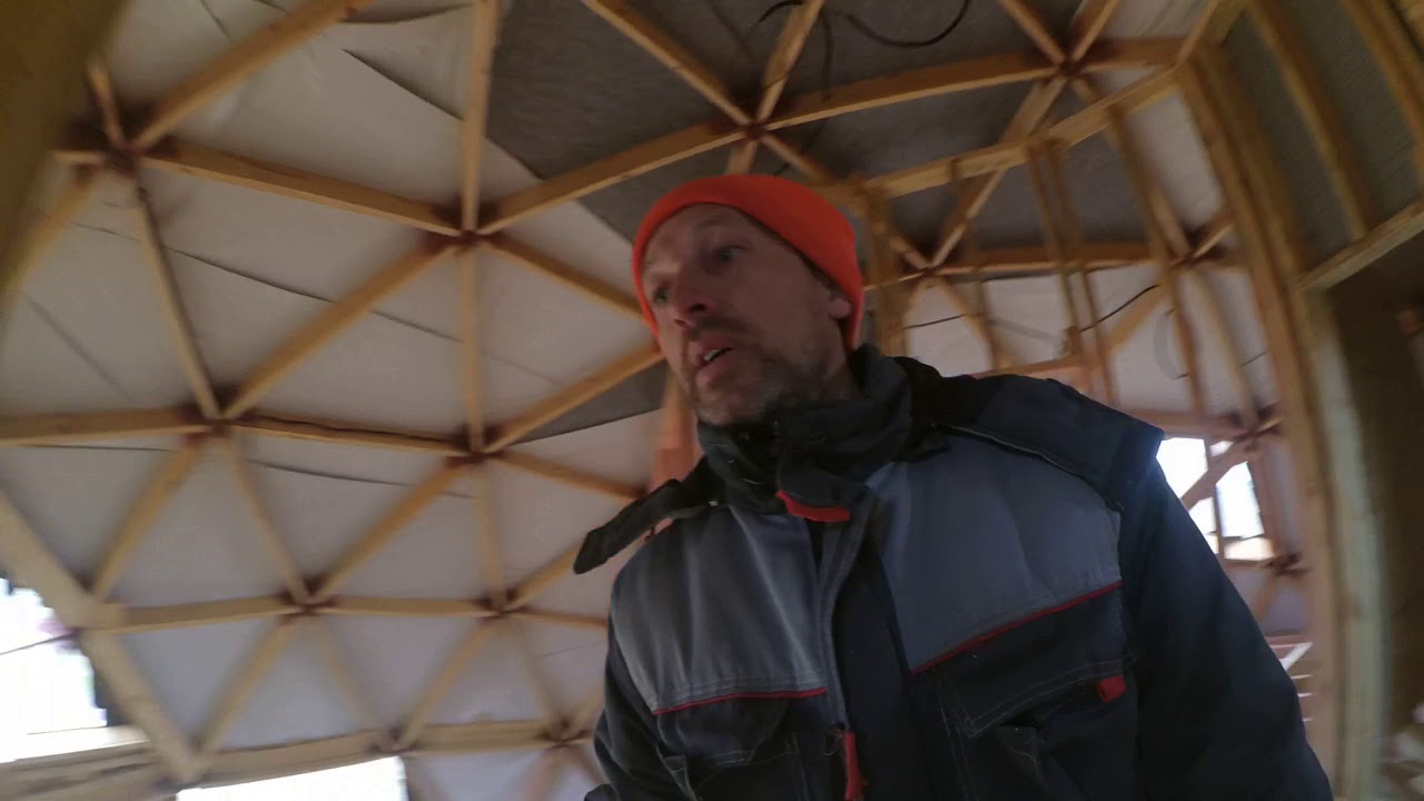 Зашивка стен осп. Купольный дом в Евпатории. - YouTube