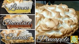 4 Easy Meringue Pie Recipes From Scratch - Coconut - Chocolate - Lemon - Pineapple