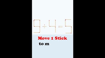 #Matchstick Puzzle #5   9+4=5   #challenge  #reasoning #maths  #puzzle  #intelligence #interview