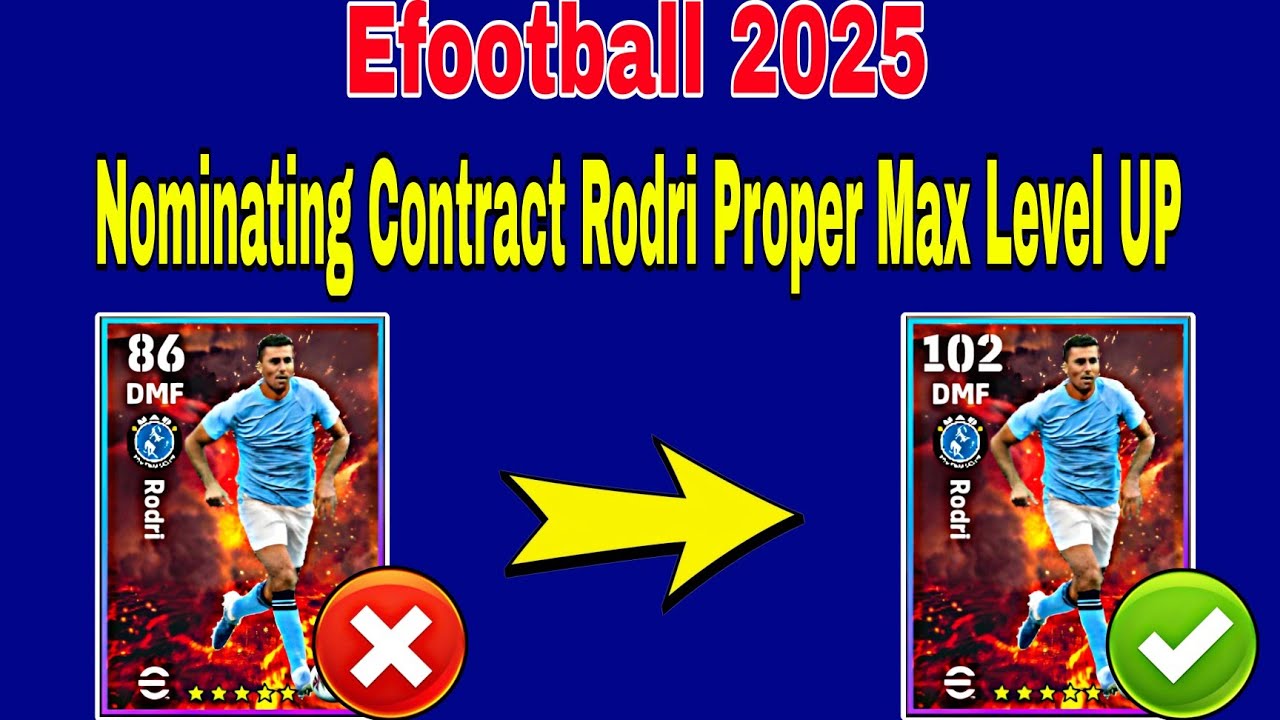 How To Upgrade Rodri In Efootball 2025 | Rodri Max Level Pes 2025