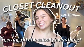 HUGE CLOSET CLEANOUT | downsizing + donating everything I don’t need/wear