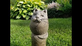 Кот из бетона. Декор для сада. DIY. The cat is made of concrete. Кот из бетона. Декор для сада. DIY. The cat is made of concrete.