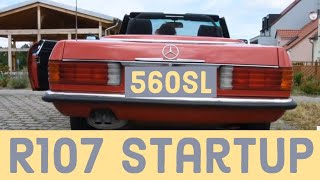 Mercedes 560 SL R107 (cold) Start Up and Rev