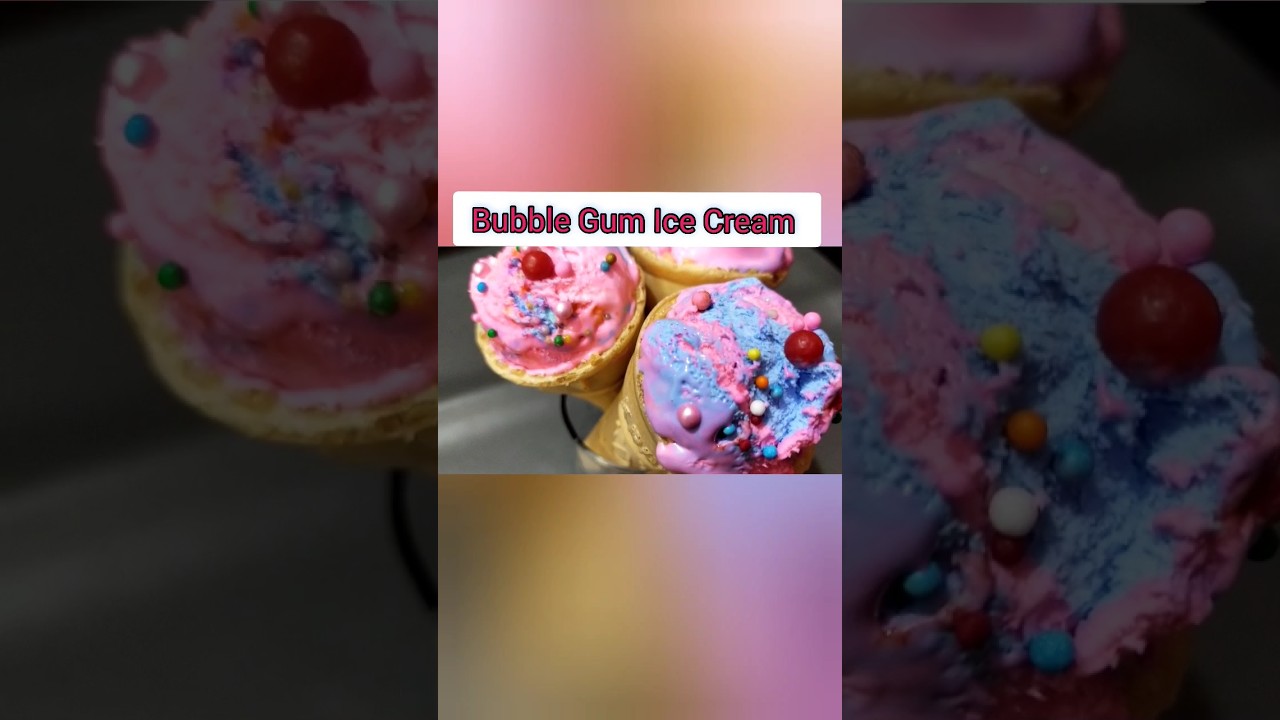 Homemade Bubble Gum Ice Cream|Tranding Bubble Gum Ice Cream Recipe|How To Make Bubble Gum Icecream