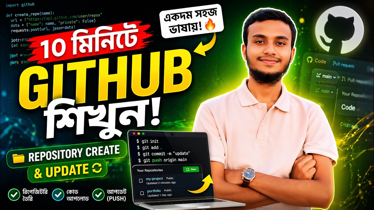 How to Create & Update GitHub Repository (Bangla) | Step-by-Step Guide ...