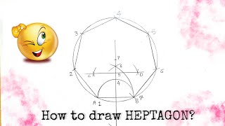 How to draw HEPTAGON? | HEPTAGON making trick | Geometric Drawing