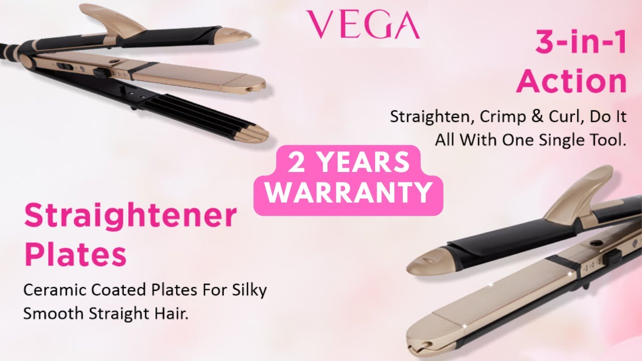 3 in 1 Hair Styler, Straightener, Curler & Crimper VEGA Amazon
