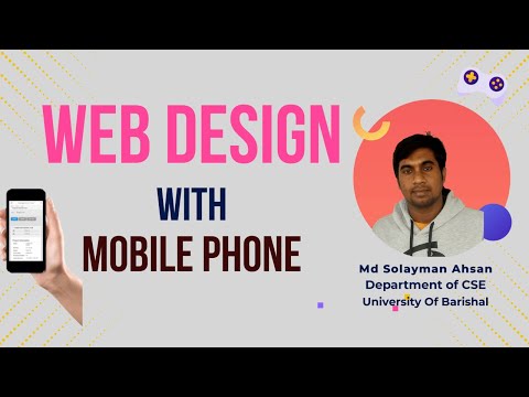 Web Design (HTML, CSS, JavaScript) Using  With Mobile Phone(Apps Link in the Descriptiion)