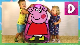 Открываем Большое Яйцо Сюрприз с игрушками Peppa Pig GIANT EGG SURPRISE Toys Unboxing