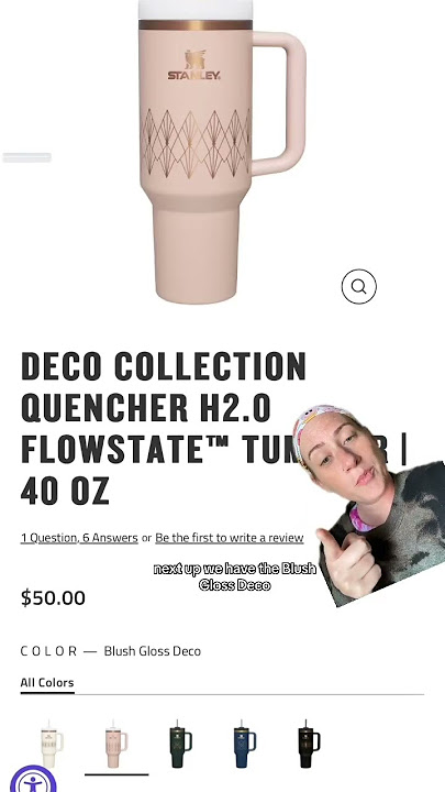 Stanley Deco Collection Quencher H2.0 FlowState Tumble | 40 oz, Blush Gloss Deco