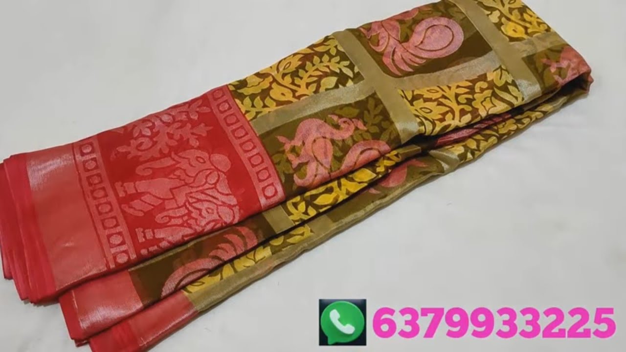 Chiffon brasso and cotton sarees collection// video 2 (9/11/21)