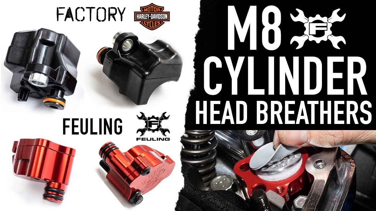 Feuling - Red Cylinder Head Breathers fits '18 & Up M8 Harley Model