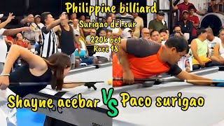 PACO SURIGAO 🆚 SHAYNE ACEBAR (THE LADY COBRA) + 2 win FULL GAME 2026