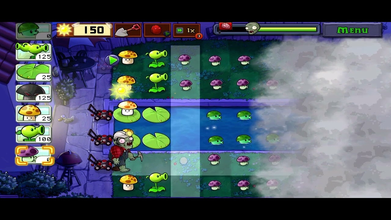 Plants ☘️ Vs Zombies 🧟‍♀️ (The Level 6) Fog 🌫️ #pvz #pvzmobile #mobilegame #plantsvszombies #zombie 