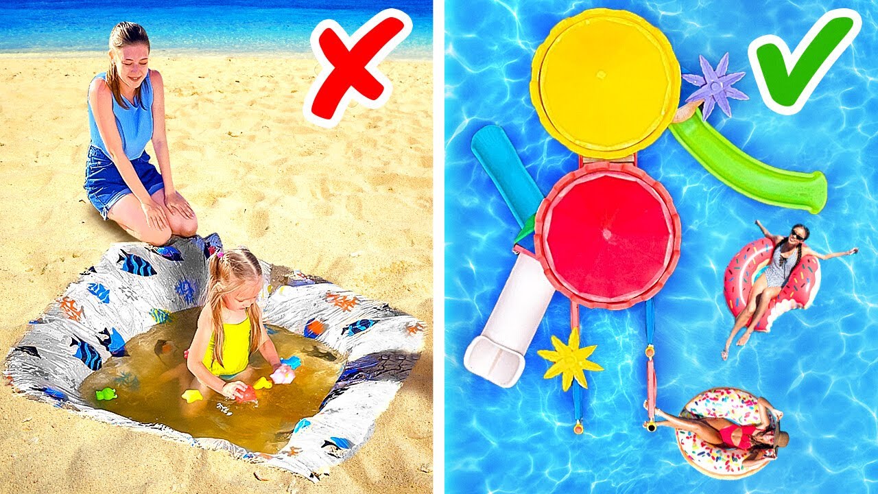 PISCINA DE JARDÍN DE BRICOLAJE PARA TUS HIJOS | MANUALIDADES FÁCILES DE VERANO PARA EL PATIO TRASERO
