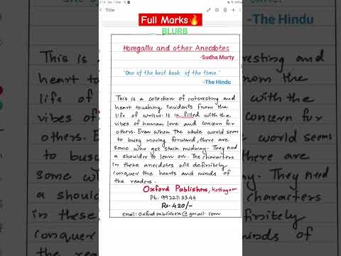 Full Mark🔥Blurb Format🔥