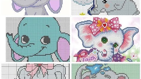 "Tusks and Trunks // Cute Elephant Cross Stitch Patterns"