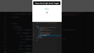 Dark/Light Mode Toggle Button using HTML CSS &amp; JS #htmlcssjs  #toggleswitch #shorts #webdeveloper