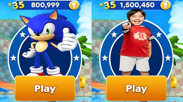 Tag with Ryan vs Sonic Dash All Characters Unlocked Android Gameplay