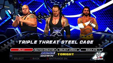 WWE SMACKDOWN VS RAW 2011 PS 3 EMULATOR CM PUNK VS BIG SHOW VS UNDERTAKER STEEL CAGE MATCH HD