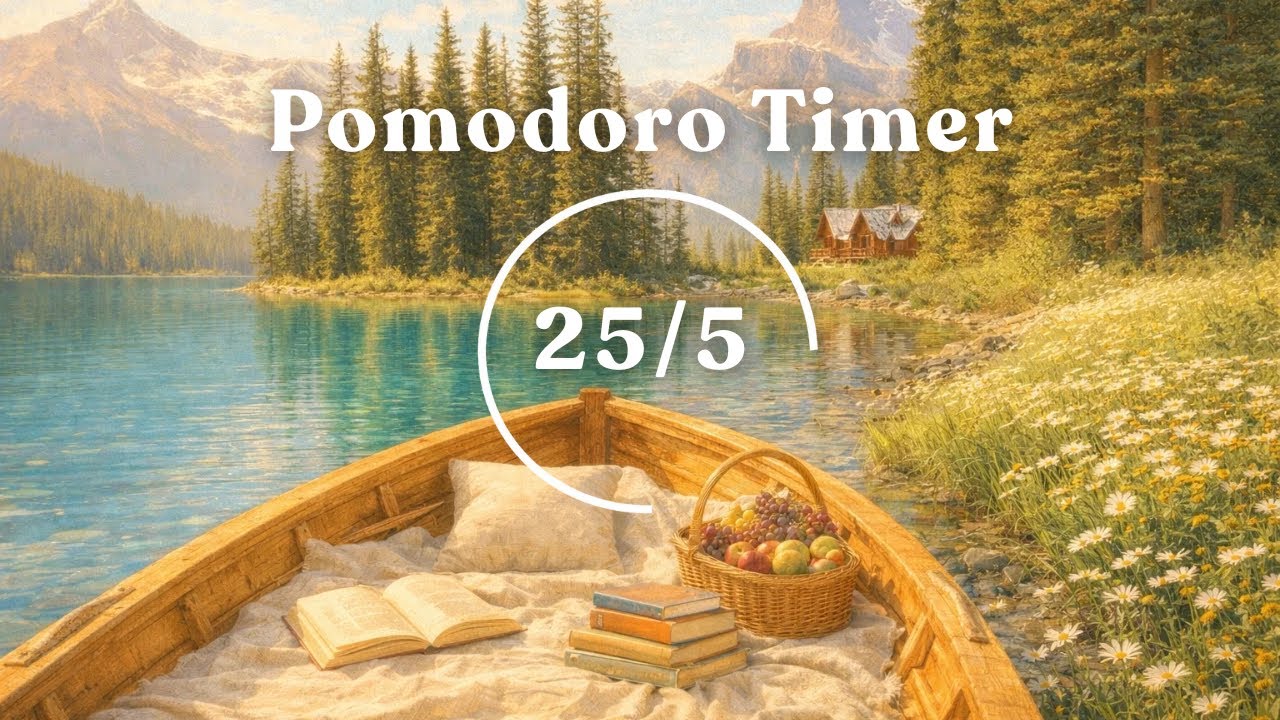 25 Minute Pomodoro Timer with Soft Piano | Improve Focus & Productivity