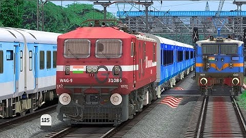 TEJAS EXPRESS OVERTAKE ICF BLUE TRAIN | BUMPY RAILROAD | Train Simulator | Railwork | 