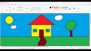 How to Draw a House in MS Paint | Easy Drawing for Kids