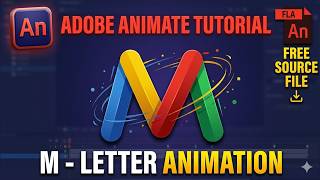 Google Style M Letter Motion Graphic Animation | Adobe Animate Tutorial