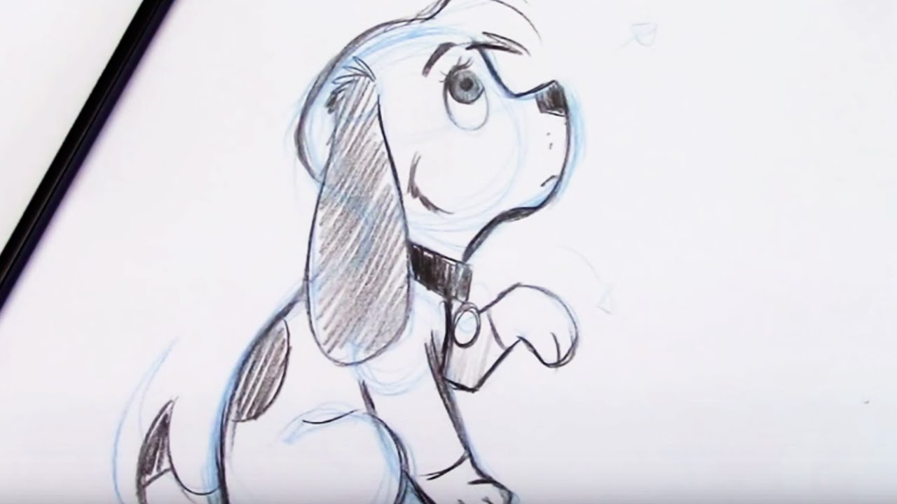 Easy Dog Drawing » How to draw a Dog Step by Step