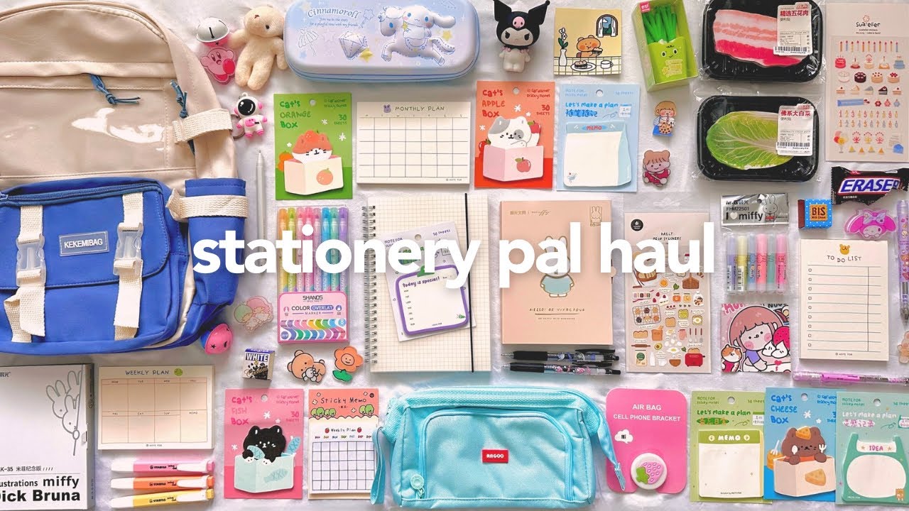 stationery pal haul 🍧🍡 unboxing aesthetic pens, cute notebooks, highlighters + more!