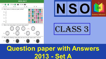 NSO Class 3 question paper 2013 Set A / NSO Class 3 question paper (2013 -2014)A /Students Reference