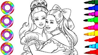 Disney's Barbie Princess with Teddy Bear Coloring Pages Learn Colors for Kids l Brilliant Coloring