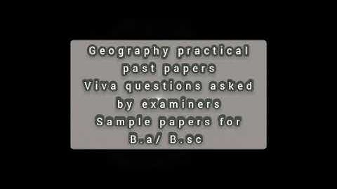 geography practical past paper for B.sc students part 1/ p.u lahore