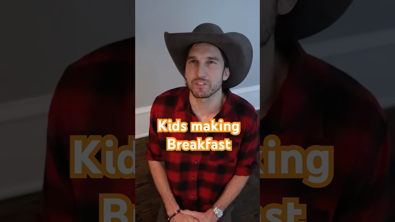 Kids making breakfast 