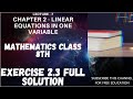 Linear Equations in One Variable | Chapter -2 NCERT Class Maths 8th | Full solution of exercise 2.3