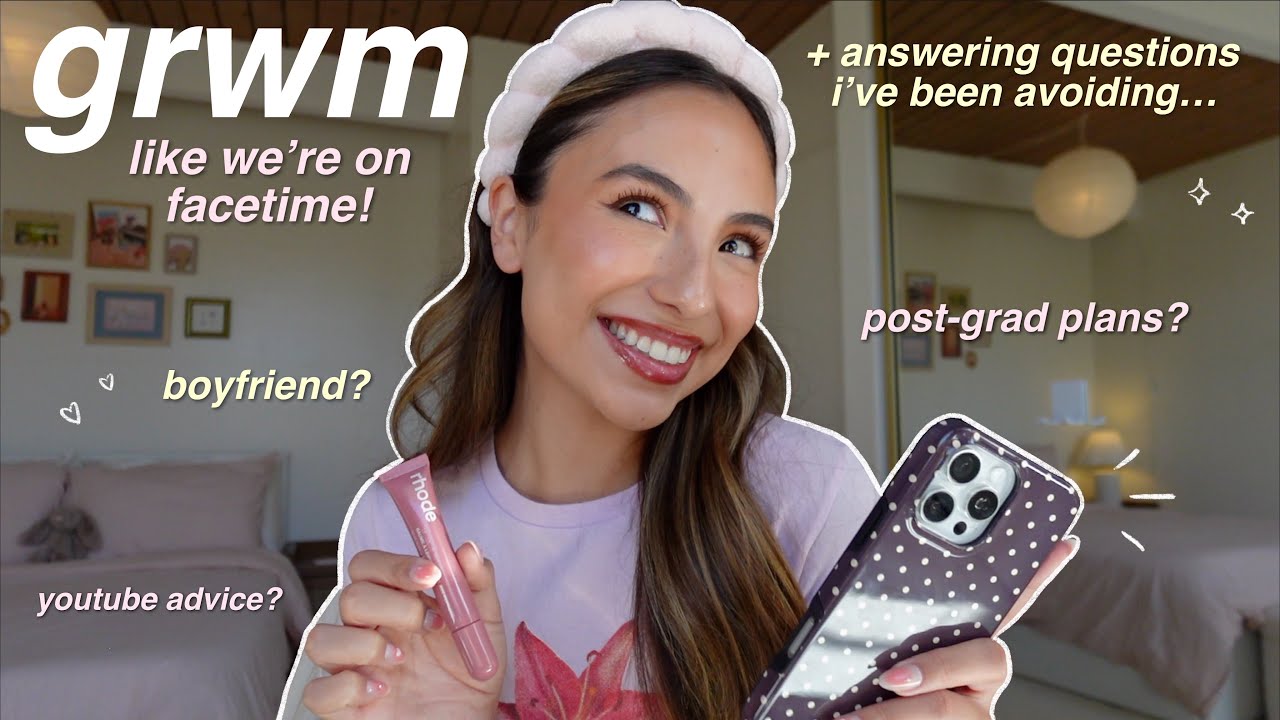 GRWM like we're on facetime! 🤍 + answering questions i've been avoiding