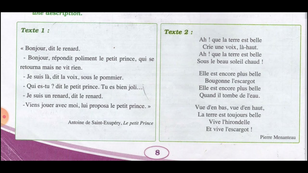 1er année _Français _ Séquence 1_Lecture Partie 2 _ Page 8 et 9 - YouTube