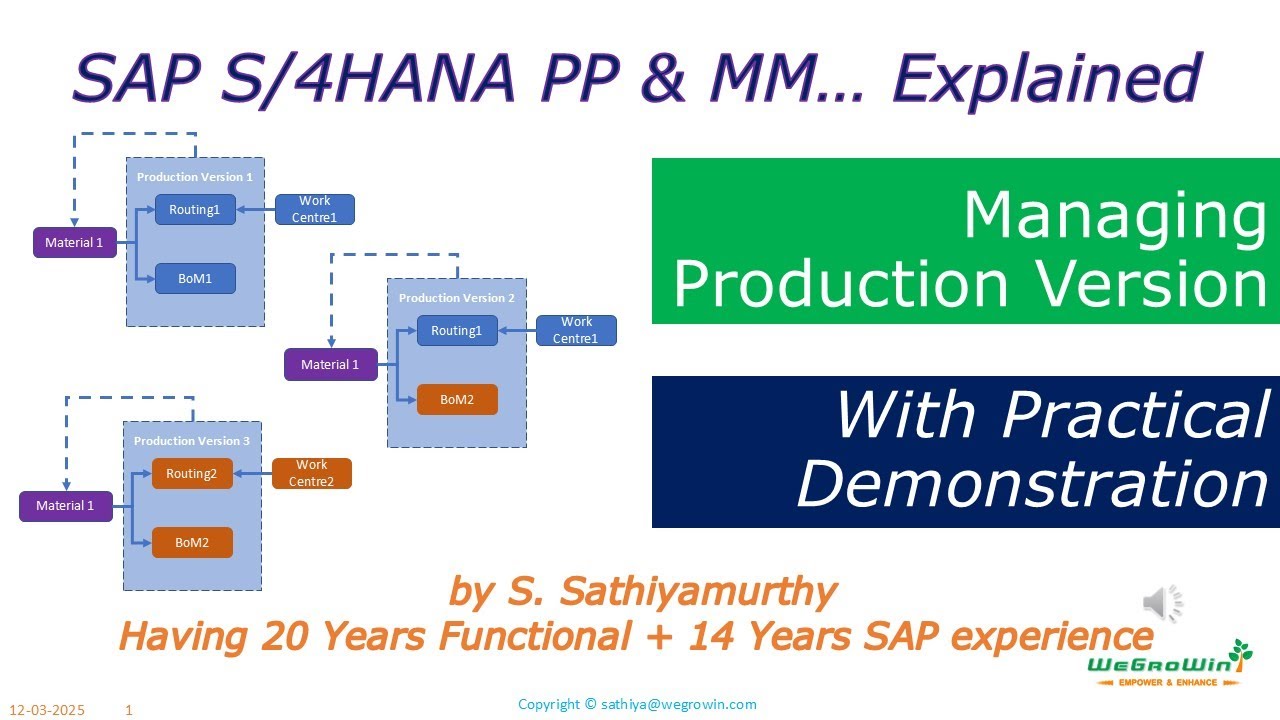 03-28 Production Version | SAP PP MM | Simply explained | with Practical Demo
