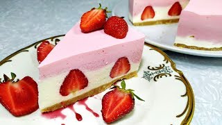 Чизкейк с клубникой. Без выпечки. С творогом и желе из ягод. Очень вкусно
